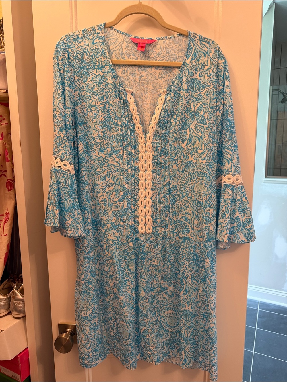 Lilly Pulitzer Blue and White Paisley Tunic Dress